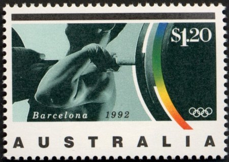 Australia-1992-Olympic-Games-and-Paralympics-Barcelona-1-2-dollar-Multi-P14-50-Weight-lifting-SG1360