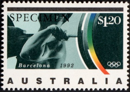 Australia-1992-Olympic-Games-and-Paralympics-Barcelona-1-2-dollar-Multi-P14-50-Weight-lifting-SG1360S