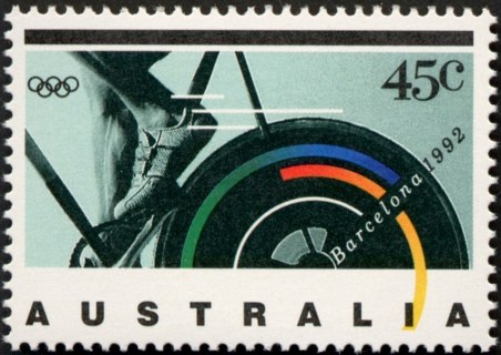 Australia-1992-Olympic-Games-and-Paralympics-Barcelona-45-cent-Multi-P14-50-Cycling-SG1358