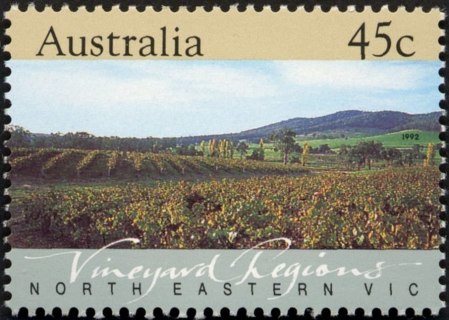 Australia-1992-Vineyard-Regions-45-cent-Multi-P14-x-14-5-North-East-Victoria-SG1348