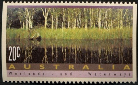 Australia-1992-Wetlands-and-Waterways-20-cent-Multi-P14-5-x-imperf-Scene