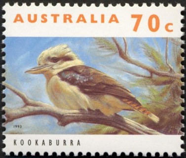 Australia-1993-Australian-Wildlife-Series-One-70-cent-Multi-P14-x-14-5-Laughing-Kookaburra