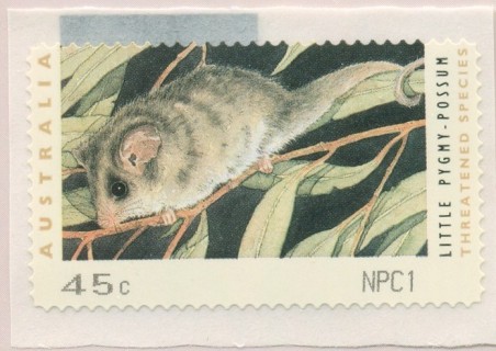 Australia-1993-Threatened-Species-Counter-printed-stamps-Melbourne-45-cent-Multi-PDie-cut-11-35-Animal_2