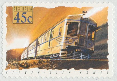 Australia-1993-Trains-10-x-45-cent-Multi-P13-85-x-14-60-Train-signals-in-gutter-between-pairs