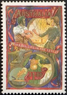 Australia-1993-Working-Life-in-the-1890s-1-dollar-Multi-P14-5-x-14-Work-in-the-Country-SG1403