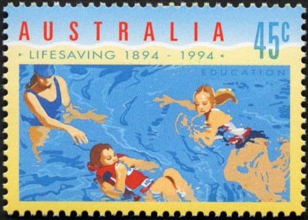 Australia-1994-Centenary-of-Organised-Life-Saving-in-Australia-45-cent-Multi-P14-x-14-5-Teaching-Lifesaving-Techniques