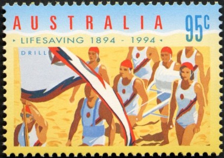 Australia-1994-Centenary-of-Organised-Life-Saving-in-Australia-95-cent-Multi-P14-x-14-5-Life-Saver-Team