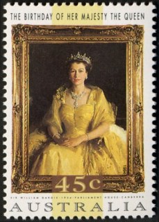 Australia-1994-Queen-Elizabeth-II-birthday-45-cent-Multi-P14-50-Queen-Elizabeth-II-artist-Sir-William-Dargie