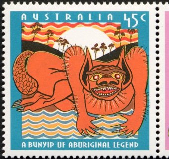 Australia-1994-The-Bunyip-mythological-monster-45-cent-Multi-P14-50-Bunyip-from-Aborigine-Legend-SG1466