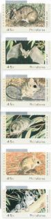 Australia-1994-Threatened-Species-Counter-printed-Philakorea-6-x-45-cent-Multi-PDie-cut-11-35-All-of-the-6-stamps-2908-1-to-2908-6-have-larger-size