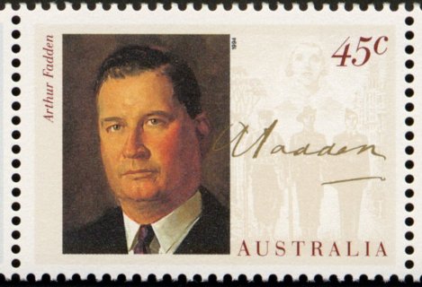 Australia-1994-Wartime-Prime-Ministers-45-cent-Multi-P14-x-14-5-Arthur-Fadden-