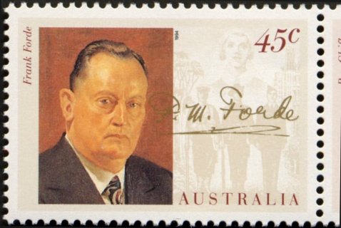 Australia-1994-Wartime-Prime-Ministers-45-cent-Multi-P14-x-14-5-Francis-Forde-