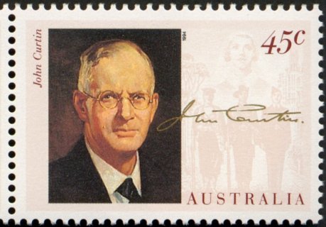 Australia-1994-Wartime-Prime-Ministers-45-cent-Multi-P14-x-14-5-John-Curtin-