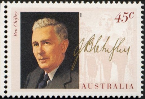 Australia-1994-Wartime-Prime-Ministers-45-cent-Multi-P14-x-14-5-Joseph-Chifley-