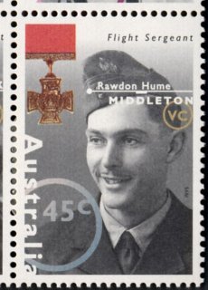 Australia-1995-Australia-Second-World-War-Heroes-Series-One-45-cent-Multi-P14-5-x-14-Flight-Sergeant-Rawdon-Middleton-and-Victoria-Cross-SG1524