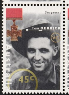 Australia-1995-Australia-Second-World-War-Heroes-Series-One-45-cent-Multi-P14-5-x-14-Sergeant-Tom-Derrick-and-Victoria-Cross-SG1523