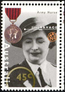 Australia-1995-Australian-Second-World-War-Heroes-Series-Two-45-cent-Multi-P14-5-x-14-Sister-Ellen-Savage-and-George-Medal-SG1545