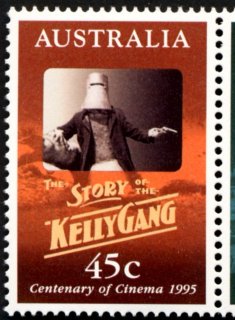 Australia-1995-Centenary-of-Cinema-45-cent-Multi-P14-5-x-14-The-Story-of-the-Ned-Kelly-Gang-Scenes-from-film-SG1530