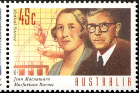 Australia-1995-Medical-Scientists-45-cent-Multi-P14-x-14-5-Dame-Jean-Macnamara-and-Sir-Macfarlane-Burnet-viruses-SG1553