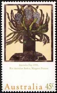 Australia-1996-Australia-Day-Paintings-45-cent-Multi-P14-5-x-14-West-Australian-Banksia-artist-Margaret-Preston-SG1573