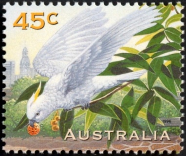 Australia-1996-Australian-Pets-45-cent-Multi-P14-x-14-5-Cockatoo-SG1647