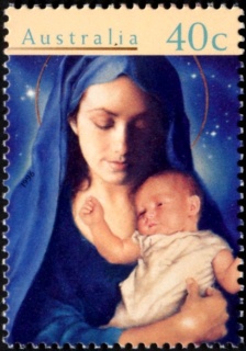 Australia-1996-Christmas-40-cent-Multi-P14-5-x-14-Madonna-and-Child-detail-SG1656