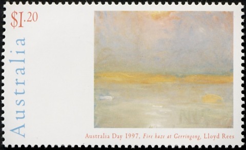 Australia-1997-Australia-Day-Contemporary-Paintings-1-2-dollar-Multi-P14-5-x-14-Fire-Haze-at-Gerringong-artist-Lloyd-Rees-SG1662