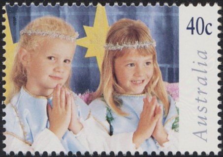 Australia-1997-Christmas-Childrens-Nativity-Play-40-cent-Multi-P14-x-14-5-Two-angels