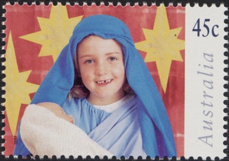 Australia-1997-Christmas-Childrens-Nativity-Play-45-cent-Multi-P14-x-14-5-Mary-SG1724