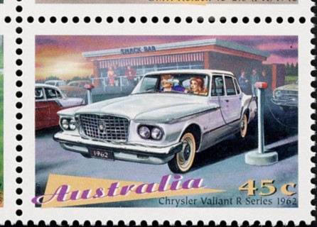 Australia-1997-Classic-Cars-45-cent-Multi-P11-50-Chrysler-Valiant-R-series