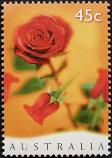 Australia-1997-Saint-Valentines-Day-45-cent-Multi-P14-5-x14-Red-roses-SG1665