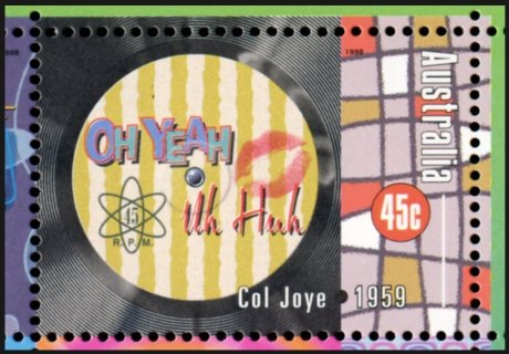 Australia-1998-Australian-Rock-and-Roll-45-cent-Multi-P14-x-14-5-Col-Joye-Oh-Yeah-Uh-Huh-