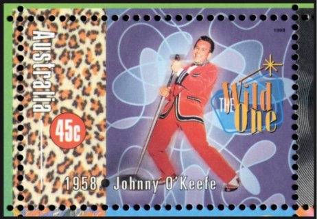 Australia-1998-Australian-Rock-and-Roll-45-cent-Multi-P14-x-14-5-Johnny-OKeefe