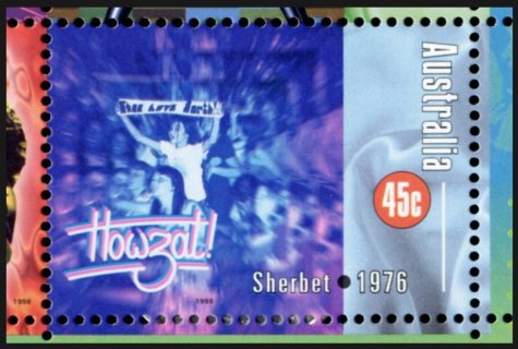 Australia-1998-Australian-Rock-and-Roll-45-cent-Multi-P14-x-14-5-Sherbet-Howzat-