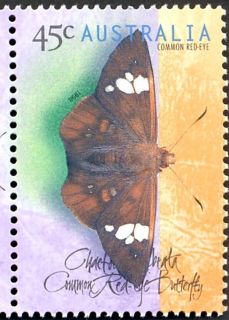 Australia-1998-Butterflies-45-cent-Multi-P14-5-x-14-Common-Red-eye