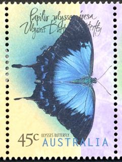 Australia-1998-Butterflies-45-cent-Multi-P14-5-x-14-Ulysses-butterfly