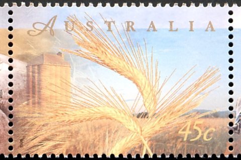 Australia-1998-Farming-45-cent-Multi-P14-x-14-5-Barley-and-Silo-SG1760