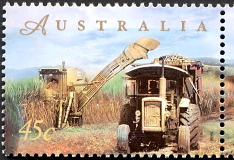 Australia-1998-Farming-45-cent-Multi-P14-x-14-5-Sugar-cane-harvesting-SG1762