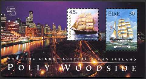 Australia-1999-Australia-Ireland-Joint-issue-45-cent-Multi-P14-x-14-5-Polly-Woodside-barque