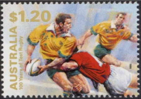 Australia-1999-Centenary-of-Australian-Test-Rugby-1-2-dollar-Multi-P14-5-x-14-Passing-the-ball-against-Wales-SG1885