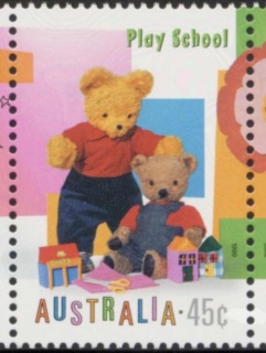 Australia-1999-Childrens-television-programmes-45-cent-Multi-P14-5-x-14-Play-school-Teddy-Bears-SG1874