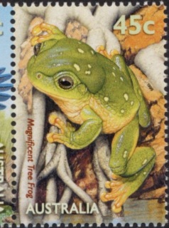 Australia-1999-National-Stamp-Collecting-Month-Small-Pond-Life-45-cent-Multi-P14-5-x-14-Bird-animal-frog-pond-national-stamp-collecting-month-Magnificent-Tree-Frog-SG1907