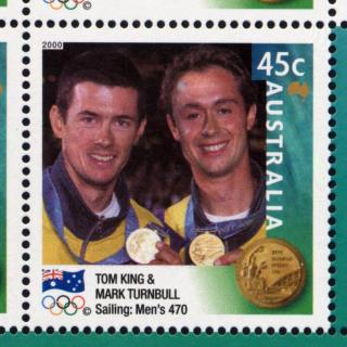 Australia-2000-Australia-Gold-Medallists-Sydney-2000-Olympic-Games-45-cent-Multi-P11-50-Mens-470-Dinghy-sailing-1-Oct-SG2042-A