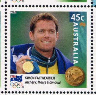 Australia-2000-Australia-Gold-Medallists-Sydney-2000-Olympic-Games-45-cent-Multi-P11-50-Simon-Fairweather