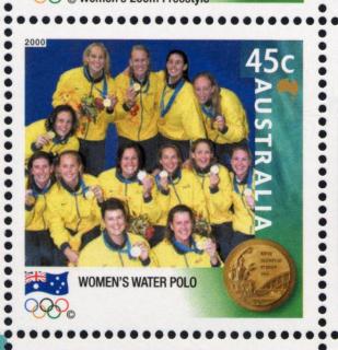 Australia-2000-Australia-Gold-Medallists-Sydney-2000-Olympic-Games-45-cent-Multi-P11-50-Womens-water-polo-24-Sep-SG2036-A