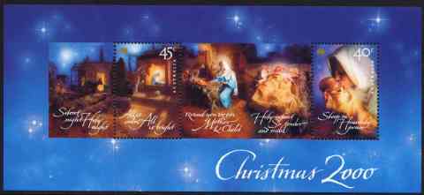 Australia-2000-Christmas-2000-85-cent-Multi-P14-6-x-13-9-Mini-sheet-SGMS2058