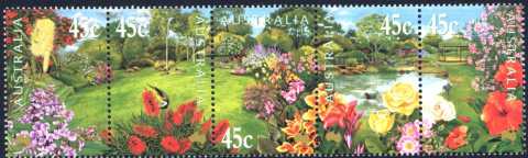 Australia-2000-Gardens-10-x-45-cent-Multi-P12-Strip-SGnot-yet-available