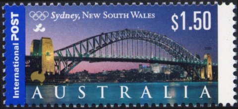 Australia-2000-International-Stamps-Views-of-Australia-1-5-dollar-Multi-P14-5-x-14-Sydney-harbour-Bridge