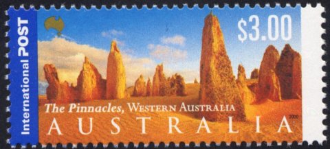 Australia-2000-International-Stamps-Views-of-Australia-3-dollar-Multi-P14-5-x-14-The-Pinnacles