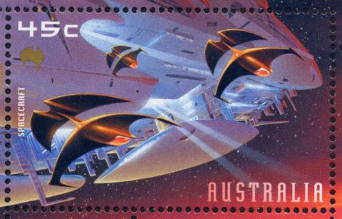 Australia-2000-Space-2000-45-cent-Multi-P14-4-x-14-Space-craft